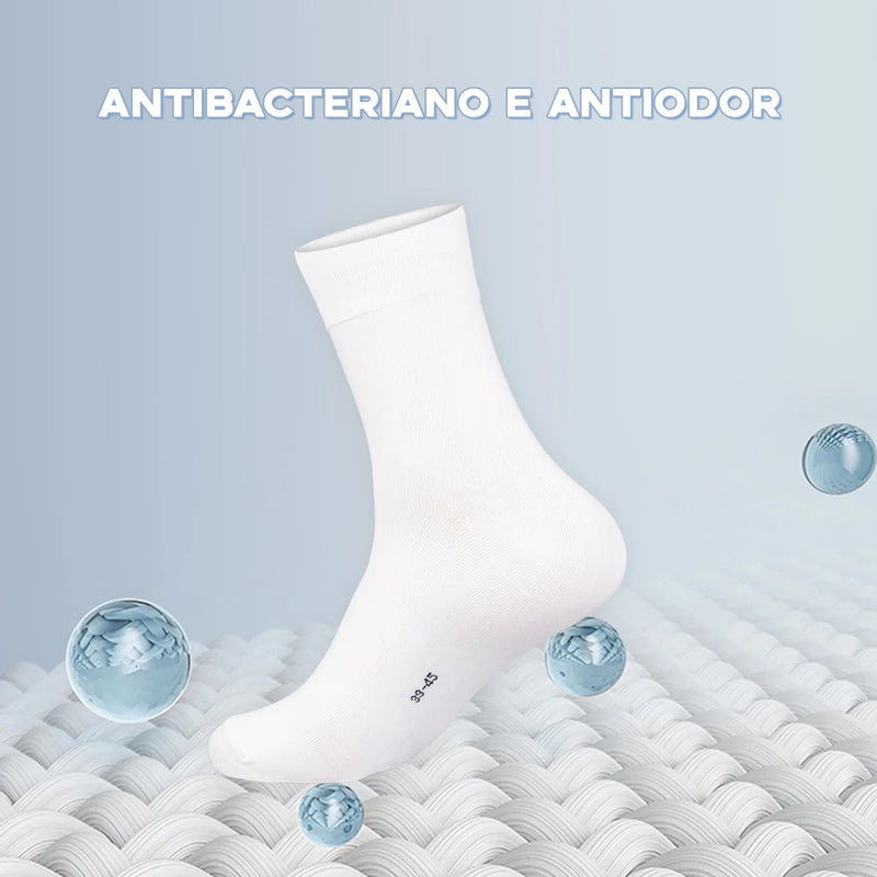 6 Pares de Meia de Algodão Cano Alto • Antibacteriano •  Anti-Odor •  Unissex